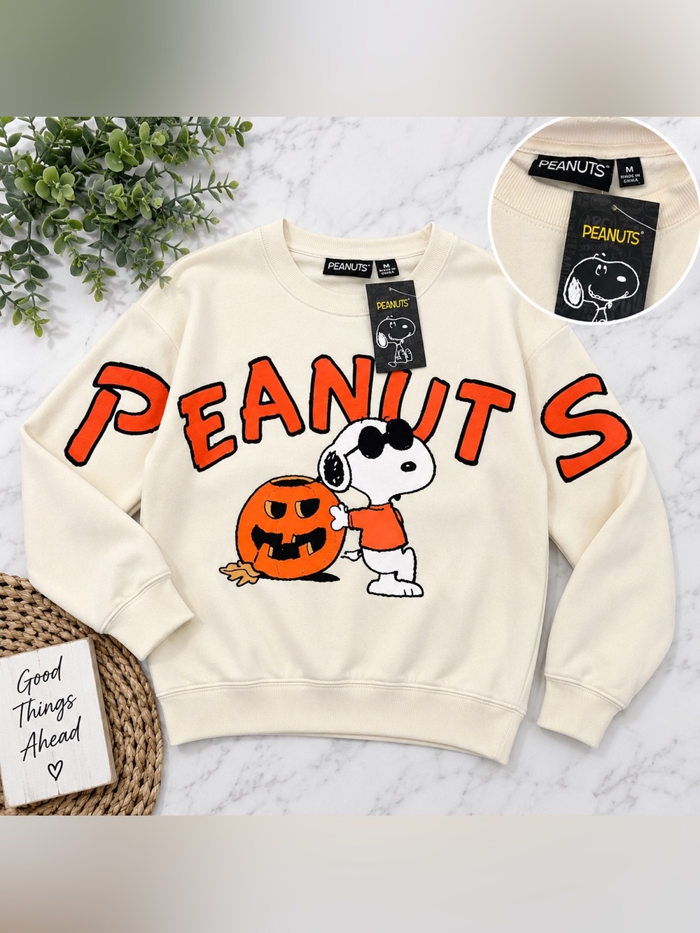 🎃 Peanuts Snoopy Halloween Pumpkin Sweatshirt – Size Medium – NWT